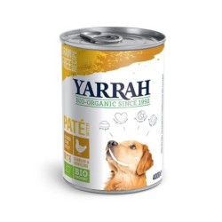 Yarrah Bio Paté Hundefutter - Dosen - Huhn mit Spirulina und Meeresalgen - 12 x 400 g