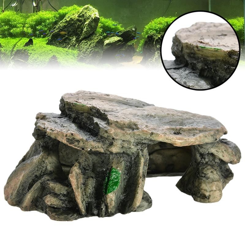 Aquarium Versteck Höhle Rock Terrarium Zubehör Steine ​​Fisch Tank Dekoration