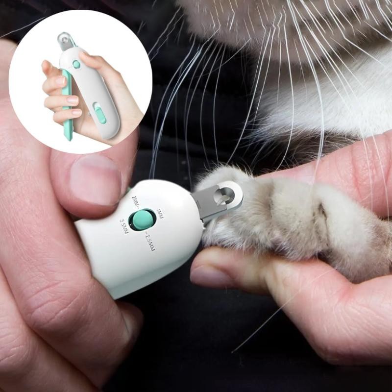 Nagelknipser für Haustiere, Hunde und Katzen, mit LED-Licht, Edelstahlschere, Katzennagelschneider, Nagelknipser, Trimmer und