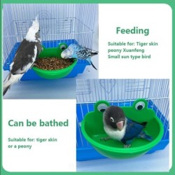 High-Capacity Cute Creative Frog-Shaped Feeders Parrots Durablity Cage Birds Feeders Indoor Pigeons Parrots Eatting Tools