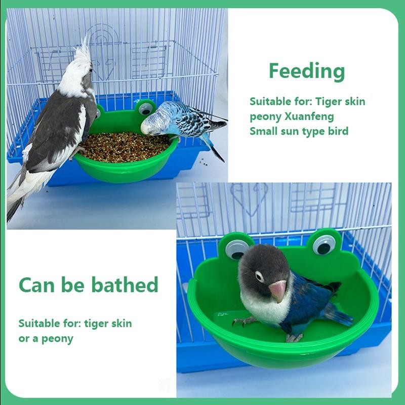 High-Capacity Cute Creative Frog-Shaped Feeders Parrots Durablity Cage Birds Feeders Indoor Pigeons Parrots Eatting Tools