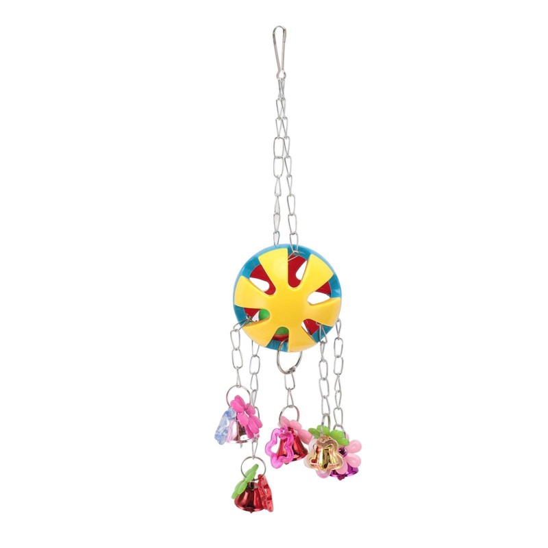 Parrot Bell Toy Bite Resistant Plastic Bird Hanging Bell Toys Anxiety Reduction Cage Toys for Medium