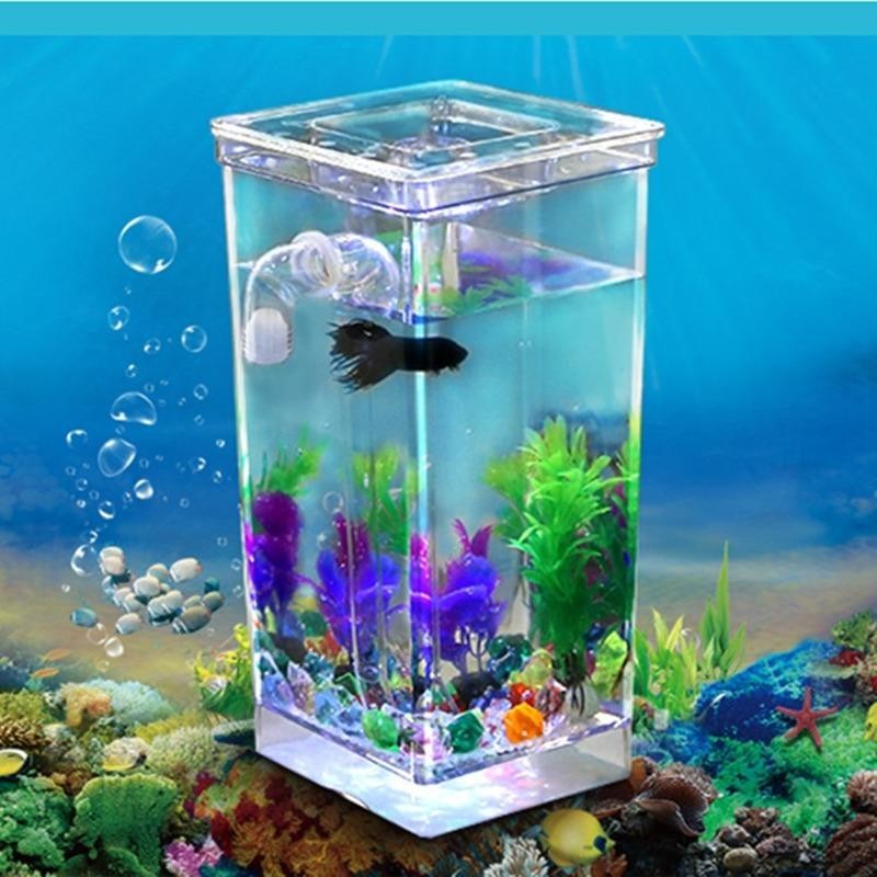 Goldfisch-Filtertank vom sauberen Tisch vom sauberen Tank Aquarium-Tank Wassertank Mini-Lazy-Aquarium