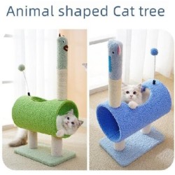 3 Stile Katzenbaum, Katzenturm für Hauskatzen, mehrstöckiger Kratzbaum mit Kratzbäumen, Plüschkorb und Sitzstange zum Spielen