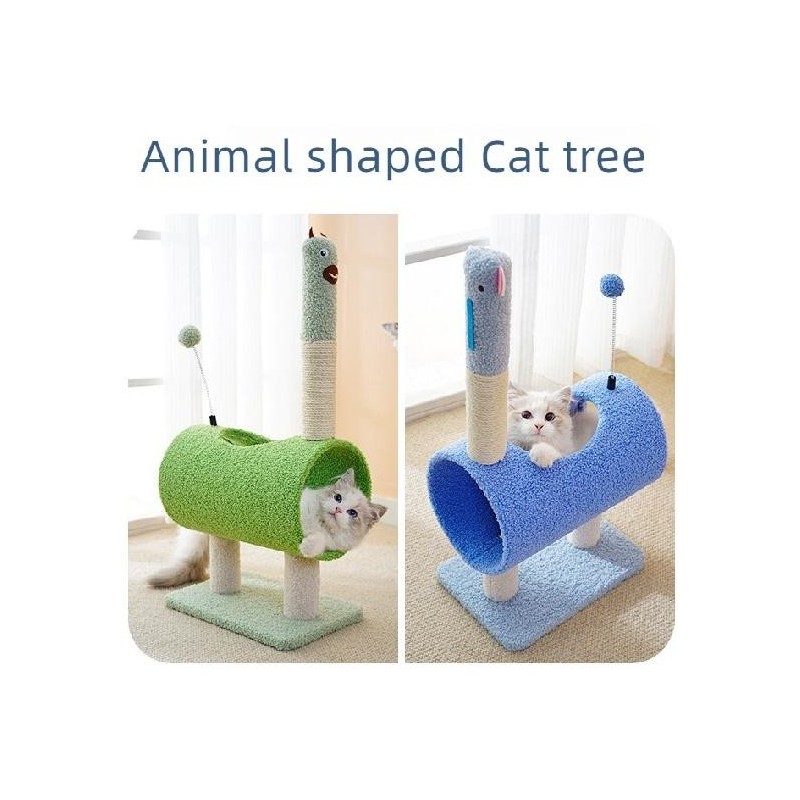 3 Stile Katzenbaum, Katzenturm für Hauskatzen, mehrstöckiger Kratzbaum mit Kratzbäumen, Plüschkorb und Sitzstange zum Spielen