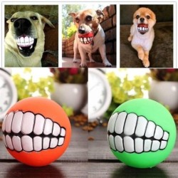 Lustige Haustiere Hund Welpen Katze Ball Zähne Spielzeug PVC Kauen Sound Hunde Spielen Apportieren Quietschen Spielzeug Heimt