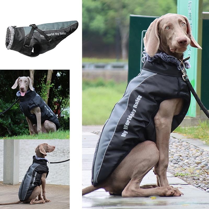 Mittelgroße Hundejacke, Pelzkragen, Winter-Hundekleidung für Haustiere, wasserdichte Weste für große Hunde, Manteljacke mit a