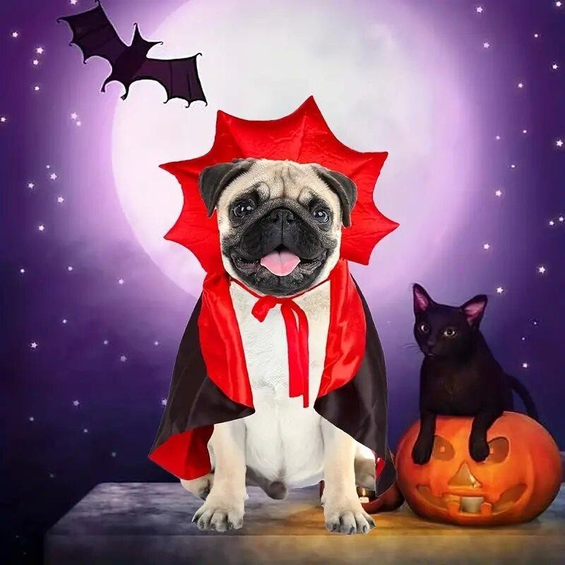 Cosplay Haustierkostüme Geschenk für kleine Hunde Katzenaccessoires Haustierkleidung Halloween Katze Vampirumhang Kätzchen We