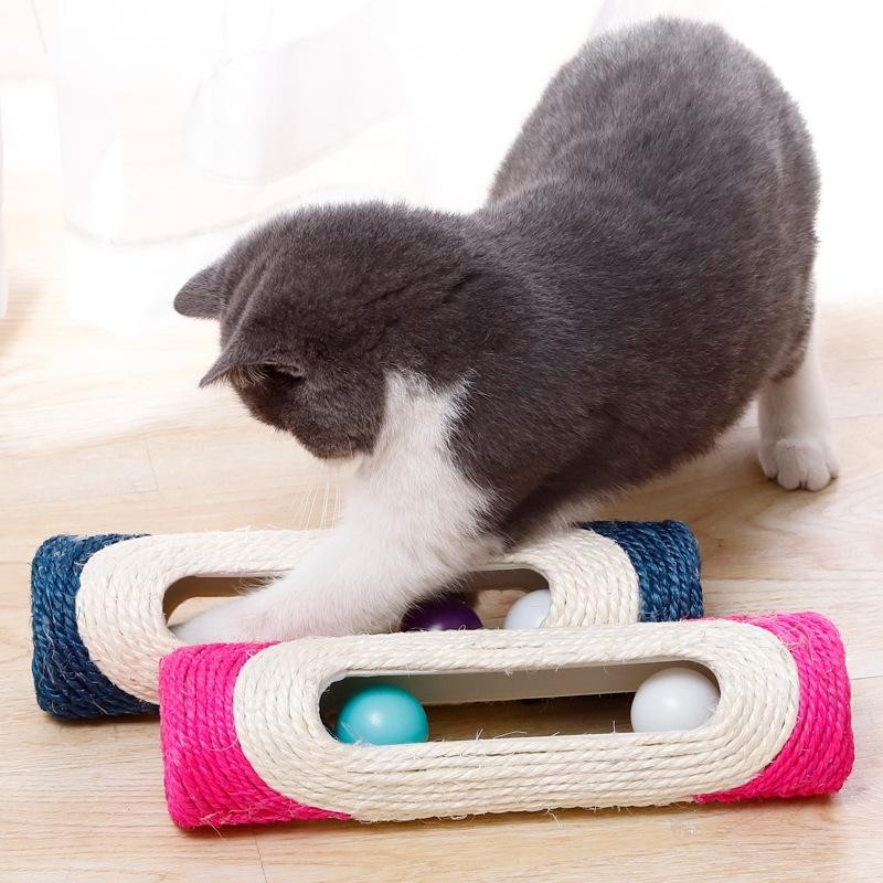 Katze Kratzbrett Haustier Katze Rollen Sisal Kratzbaum Gefangen Mit 3 Ball Training Novely Spielzeug