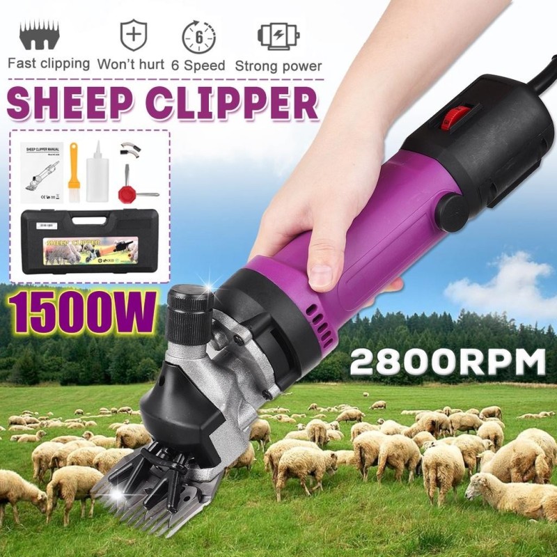 1500W 2800RPM 110V/220V 6 Gänge Geschwindigkeit Elektrische Schaf-Ziegenschermaschine Clipper Farmschere Cutter Wollschere Sc