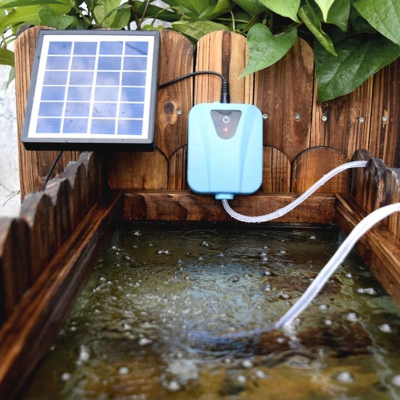 Solarbetriebene Oxygenator-Wasser-Sauerstoffpumpe, Teichbelüfter, Aquarium-Luftpumpe