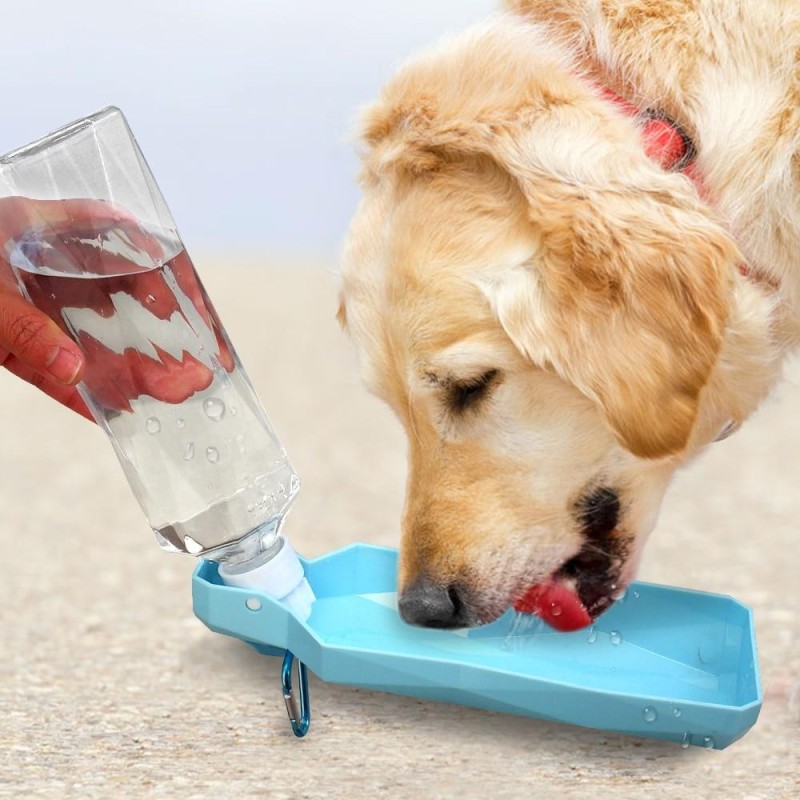 Hund Reise Wasser Flasche 1 stücke Spender Kunststoff Hund Trinkwasser Feeder Outdoor Pet Welpen Schüssel