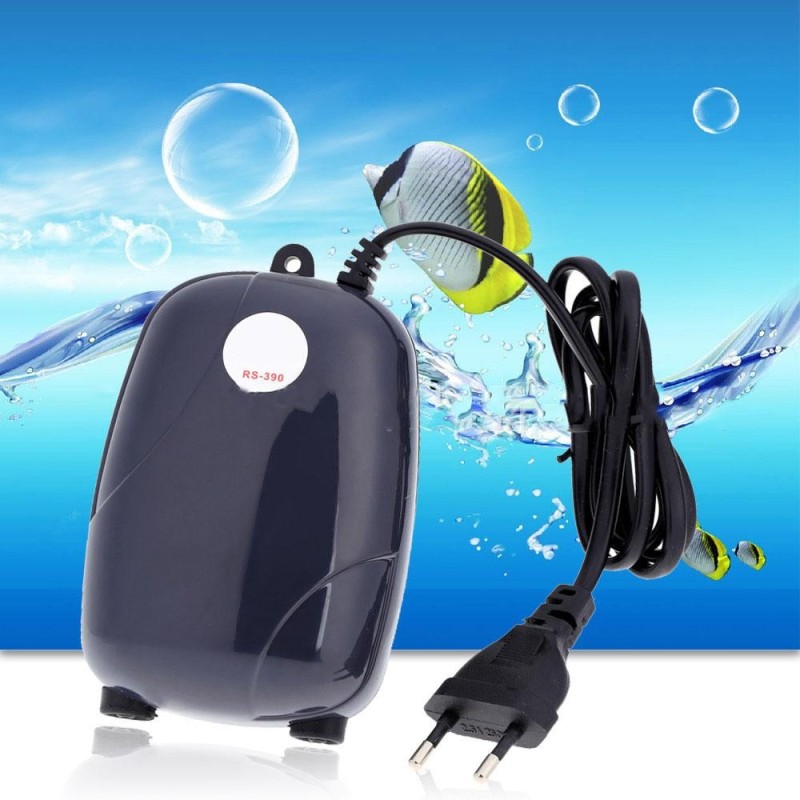 1PC Aquarium Luftpumpe Aquarium Mini Kompressor Einzel Doppel Outlet mit Überprüfen Ventil Rohr Aquatische Zubehör 220V 5W