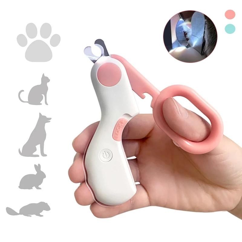 Pet Nagelknipser Schere Hund Katze Nagel Zehen Krallenknipser Schere LED-Licht Mini Tragbarer Nagelschneider für Tiere Heimti