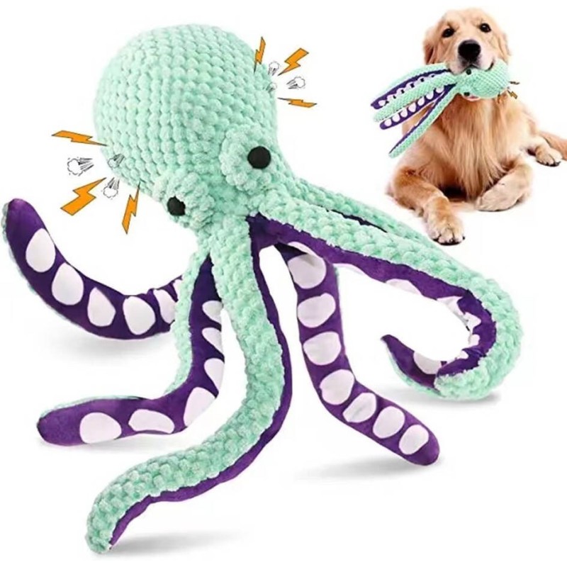 Plüsch-Oktopus mit Quietscher für Ihren Hund