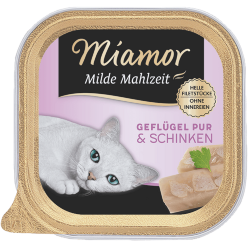 Miamor Milde Mahlzeit Schale 100g - Geflügel+Schinken