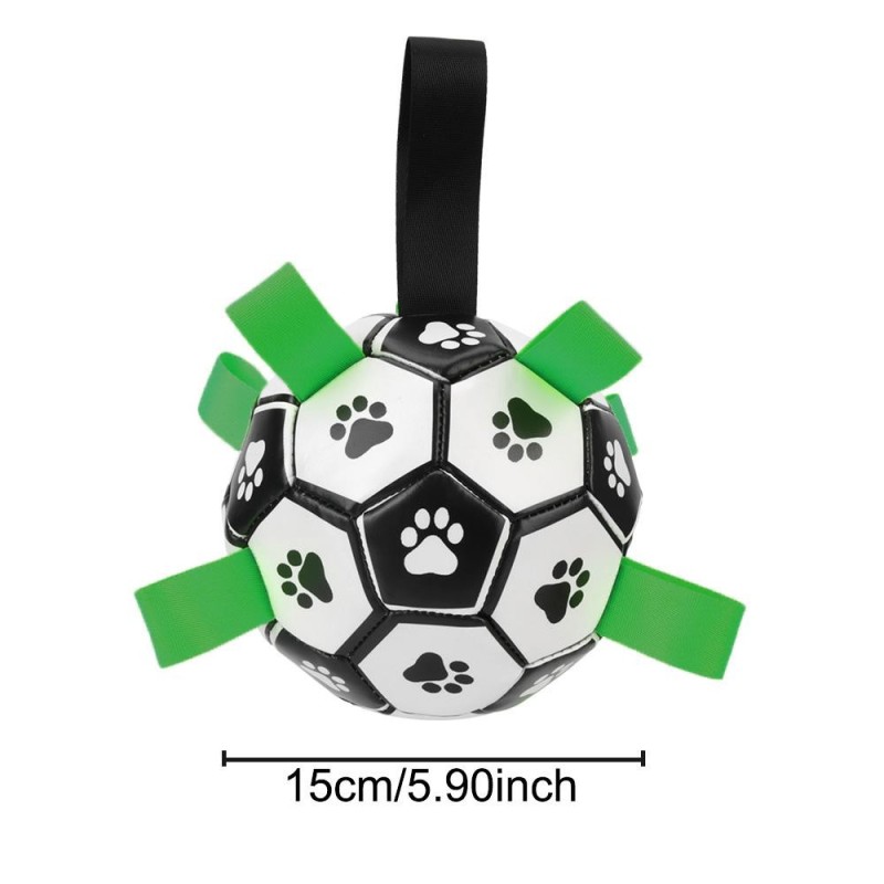 Pets Accessories 15cm Puppy Outdoor Training Soccer Dog Bite Chew Balls Interactive Pet Football Toys With Grab Tabs