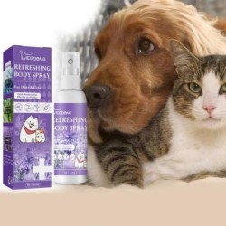 50ML Haustier Deodorant Spray Mild Natürlich Nicht Reizend Pflegend Beruhigend Katze Hund Frischere Luft