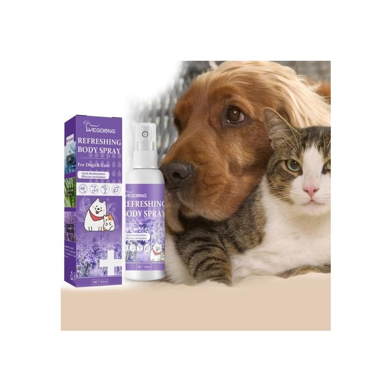 50ML Haustier Deodorant Spray Mild Natürlich Nicht Reizend Pflegend Beruhigend Katze Hund Frischere Luft