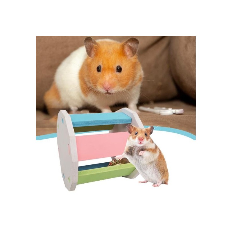 Hamster Spielzeug DIY Übung Training Regenbogen Rennmäuse Ratten Chinchillas Glocke Roller Hamster Käfig Zubehör