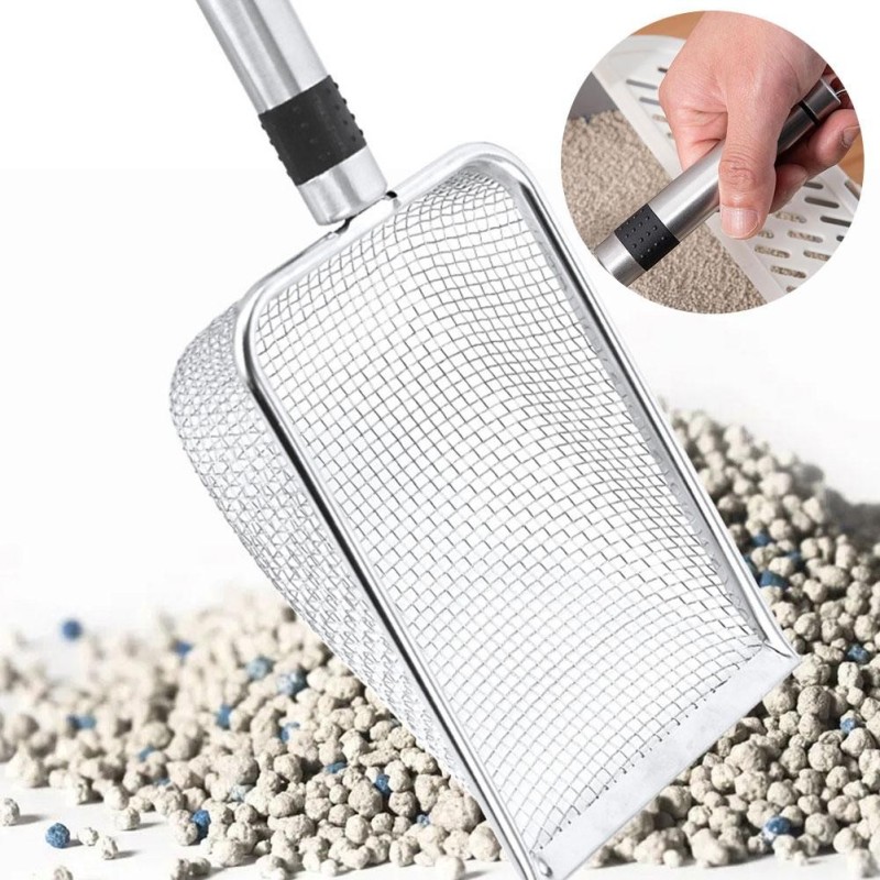 Stainless Steel Cat Litter Shovel Large Size Porous Cat Shit Pet Shovel Shovel Shovel Multigrai J6Y0