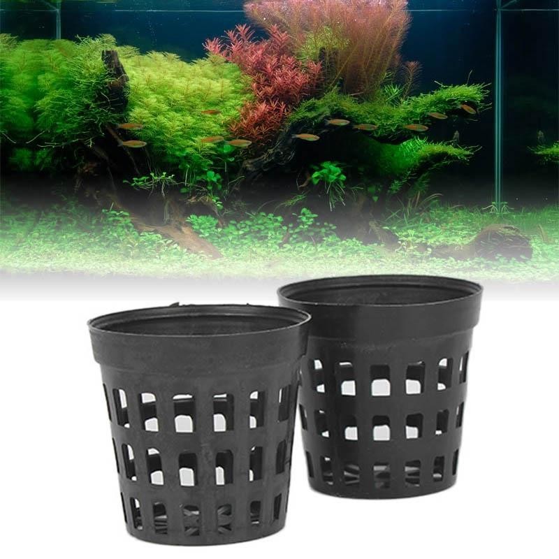 10 Stück Kunststoff-Blumentopfkörbe für Aquarien, Aquarien, Wasserpflanzen, Größe M