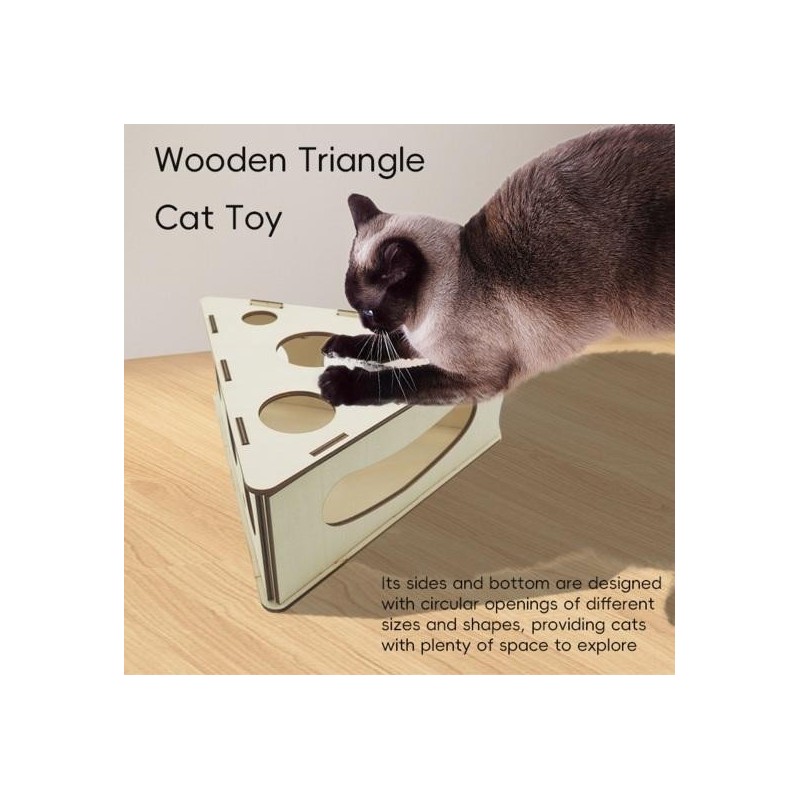 Cat Puzzle Box Interactive Pet Toy for Indoor Cats Wooden Kittern Ball Maze Game Fun Playtime Educational Cat Scratching Post