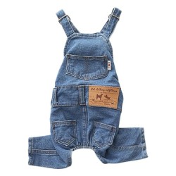 Pet Denim Jumpsuit Warm...