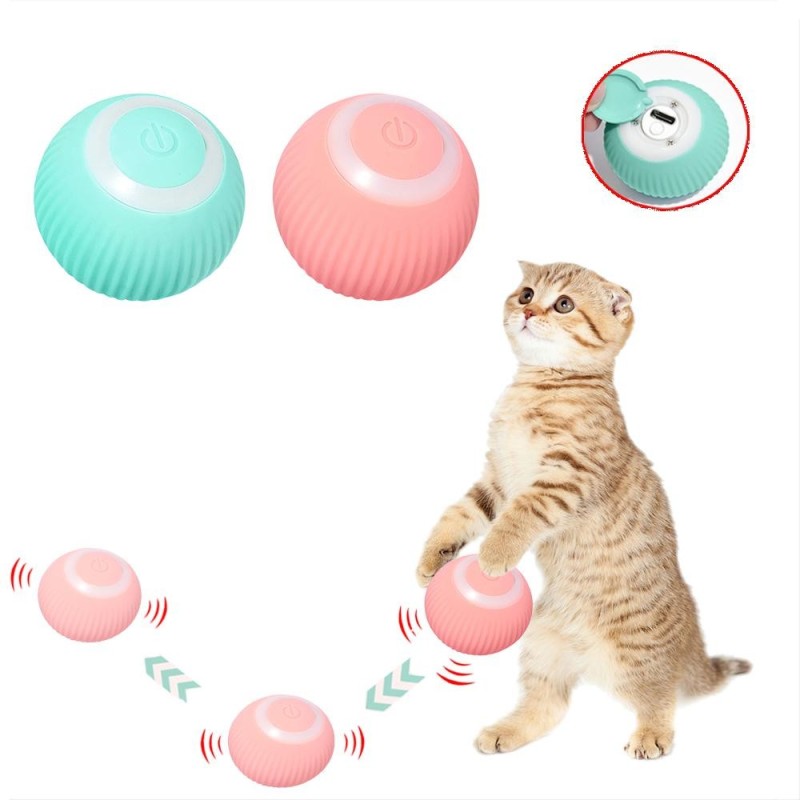 Intelligentes Katzenspielzeug, elektrischer Katzenball, automatisch rollender Ball, interaktives Katzenspielzeug, Haustierspi