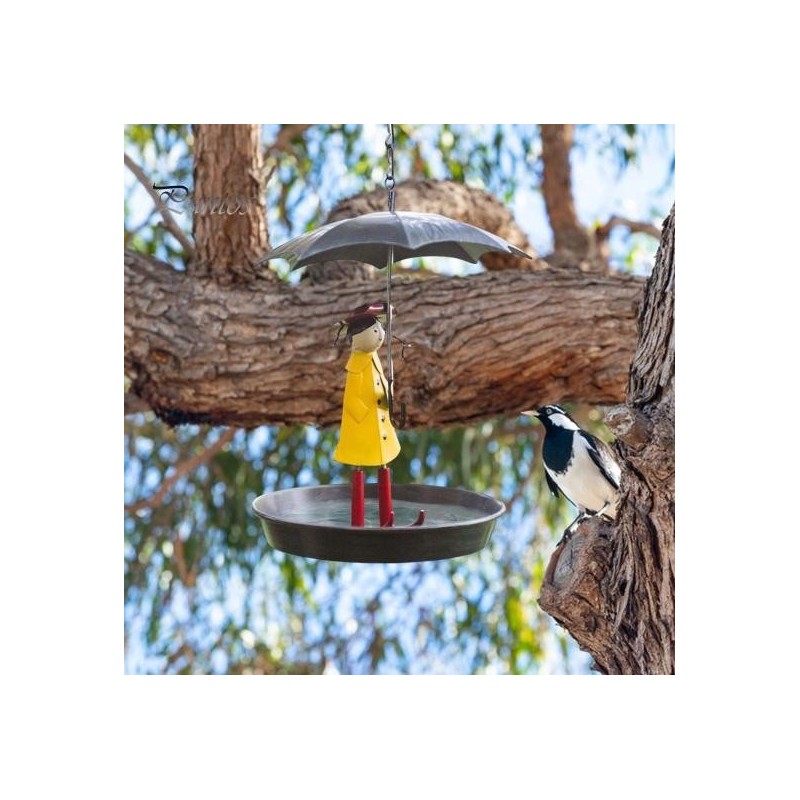 Vogelhäuschen zum Aufhängen aus Metall, leicht, für Mädchen in Regenschirmform, Kolibri-Futtertablett für Garten, Hof, Dekora