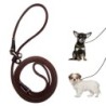 Dog Training Slip Lead Smooth Durable Real Leather Dog Leash Thin & Adjustable Pet Puppy Slip Collar for Bulldog Chihuahua Pu