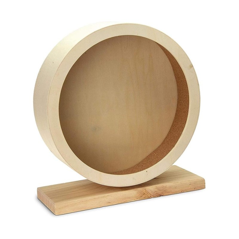 Wood Silent Running Toy Non-toxic Guinea Pig Rotatory Wheel for Small Animals