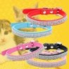 3-reihiges Bling-Strass-Halsband aus Kunstleder für kleine Hunde, niedliches Katzen-Welpenhalsband