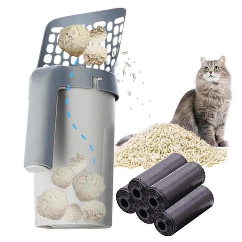 Katzenstreu-Schaufel, Filter, saubere Toilette, Müllsammler, Katzentoilette, selbstreinigende Katzenutensilien mit 5-Rollen-K