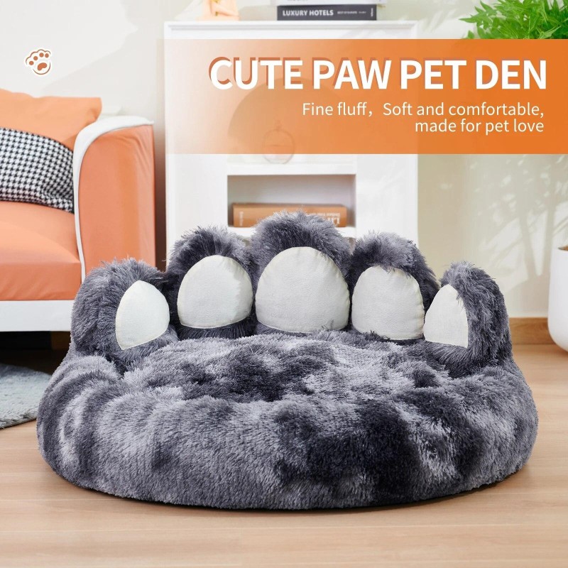 Gemütliches, bequemes Hundebett in Pfotenform, warmes Hundebettkissen für Ihren pelzigen Freund, flauschiges Hundebett, Katze