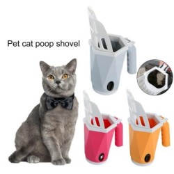 Cat Litter Shovel Hollow-out Design with Dust Bin Ergonomic Handle Detachable Large Head Multifunctional PP Material Self-cle