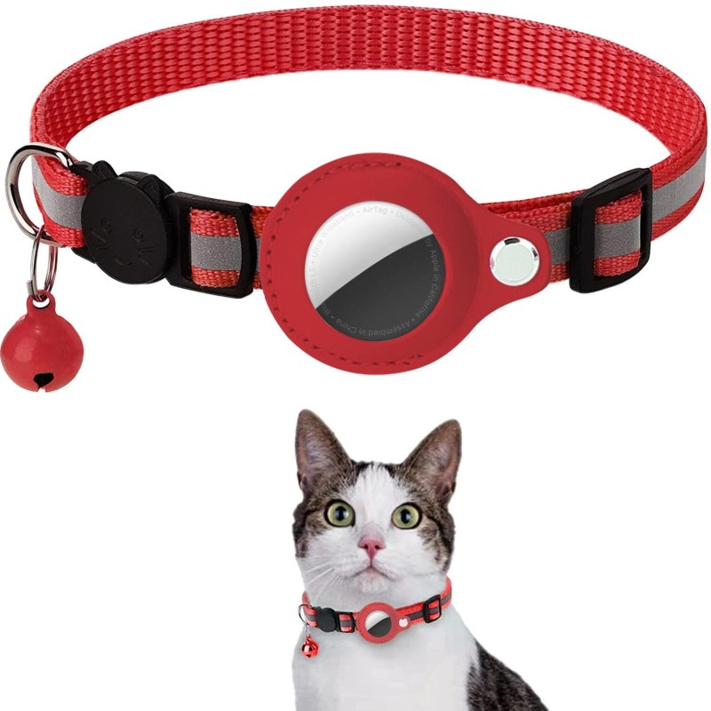 Katzenhalsband mit Schutzhülle für Airtag Anti Lost Locator Tracker Hundezubehör Reflektierende Haustierhalsbänder