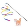 28 cm Regenbogen-Band, lustiger Katzen-Stick, interaktives Haustier-Spielzeug, doppelseitiger Regenbogen-Band-Katzenanhänger-