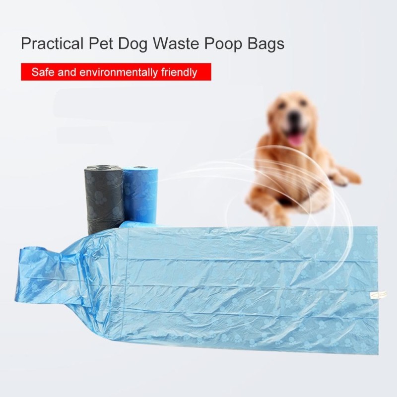 15 Stück Pet Dog Waste Poop Bags mit Druck Footprint Pattern Design Clean-up Müll Abfallbeutel