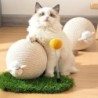 Kitten Toys Kratz- und Pad für Katzen, natürliches, mit Sisalseil überzogenes Kratzpad mit Spielspielzeug, interaktiver Holzk