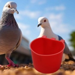 10Pcs Kunststoff Käfig Fütterung Tasse Drei Hängen Haken Vogel Schalen Wasser Feeder Huhn Taube Fütterung Bewässerung Schüsse