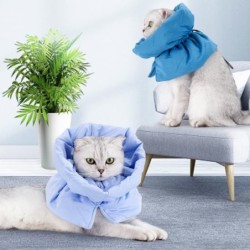 Cat Protective Cone Adjustable Windproof Friendly to Skin Prevent Bite Polyester Wound Healing