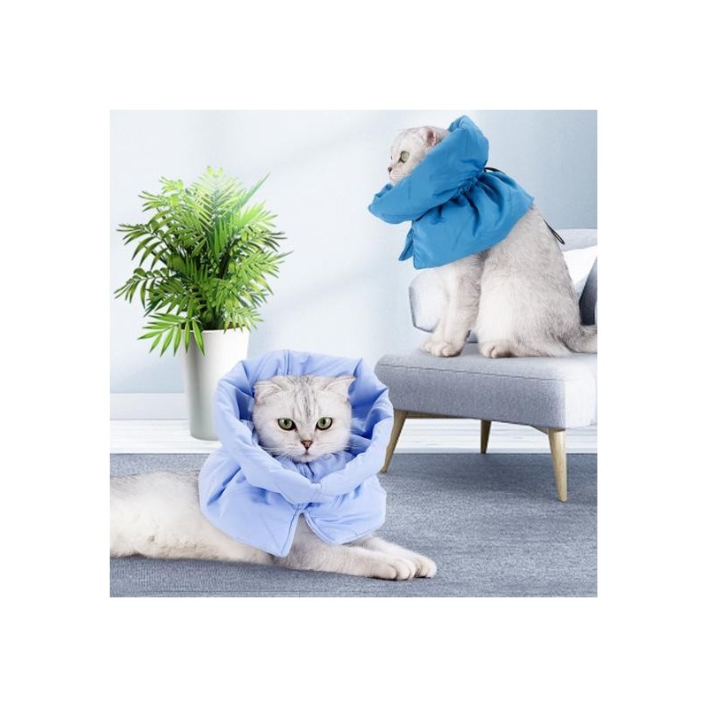 Cat Protective Cone Adjustable Windproof Friendly to Skin Prevent Bite Polyester Wound Healing