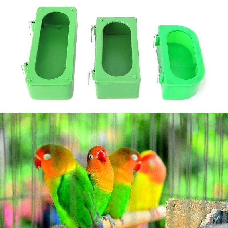 Charm Green Food Home Gifts] Feeder Feeding Pigeons Cage Parrot Bird Cups Water Plastic Bowl Cup