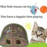 Mäusespiel für Haustiere, Intelligenzspielzeug für Katzen, Glockenzelt mit 9 Löchern, Katzen-Spieltunnel, faltbares Mäusejagd