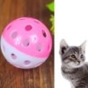 Runder Spielball aus Kunststoff für Welpen und Katzen mit Glocke, Pounce, Chase, Rassel, Kauspielzeug für Haustiere