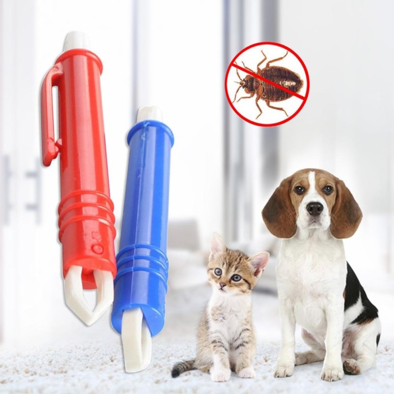 Haustier Katze Hund liefert Zubehör Pinzette Milbe Zeckenentferner Clean Tool Kunststoff Haustier Floh Clip