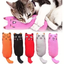 5pcs Cat Plush Toy, Anti-Bite Companion Cute Cat Toy, Tooth Grinding And Wear-Resistant Pet Supplies Suitable For Kittens