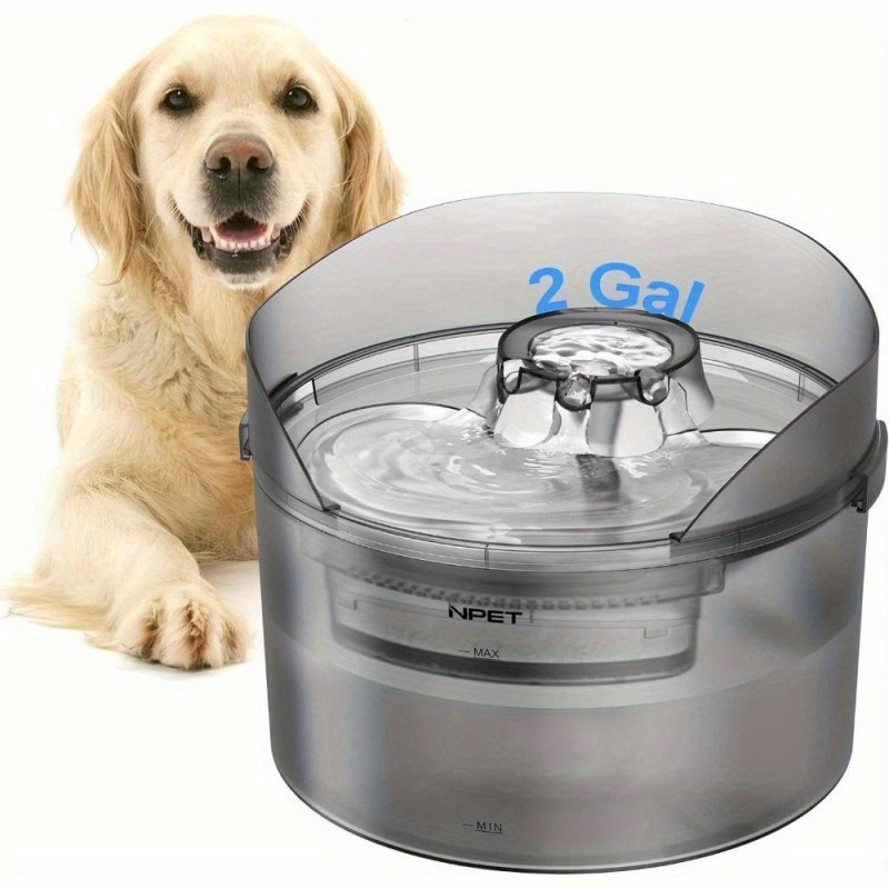 Dog Water Dispenser, 5 Liter Large Automatic Dog Water Dispenser, Pet Water Dispenser with Splash Guard, Cleaning Kit for Lar