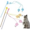 Cat Interactive Toy Handle Soft Bell Delicate Tear-resistant Relieve Stress Vivid Color Flower